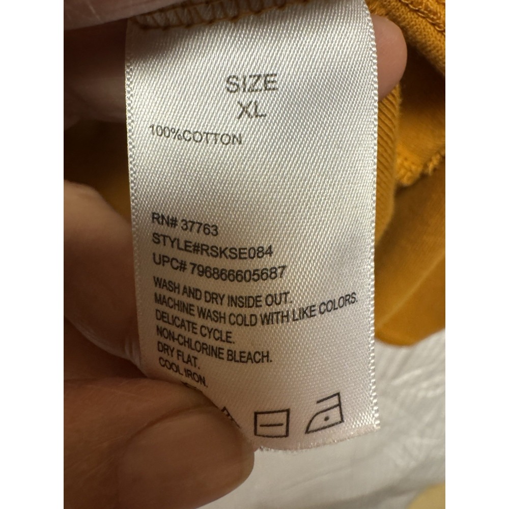 Rafaella Women's XL Mustard Long Sleeve Lightweight Sweater Button Embellished - Picture 8 of 11